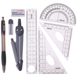 Готовальня Deli "Компас",  8 предметов, 180х75х25мм, пластиковый футляр