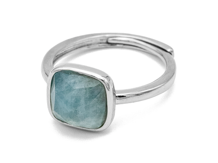 Кольцо квадратное "Аквамарин" 10,5мм (уценка)