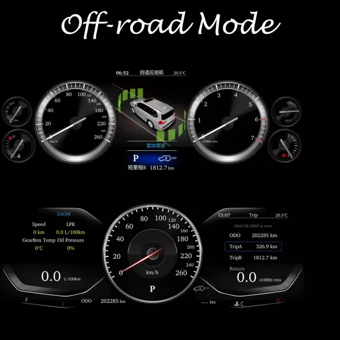 Электронная панель приборов Toyoya Land Cruiser 200 2015-2021 - Kuberg NH-LCD-T02 с сенсорным LCD / ЖК 12.3" экраном QLED