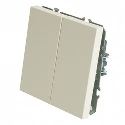 Выключатель двухклавишный без рамки Stekker Эмили 49866