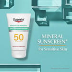 Eucerin, Sensitive Mineral, легкий солнцезащитный лосьон, SPF 50, без отдушек, 118 мл (4 жидк. унц.)