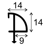 ПГ 14*14мм "DO-4" 2,7м Ясень (41) плинтус-галтель ламинир. алюм.