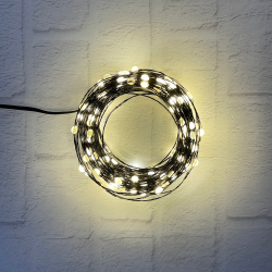 Гирлянда string light капли макро на черном проводе теплый белый свет 1.5м 150 ламп ChristmasDeLuxe