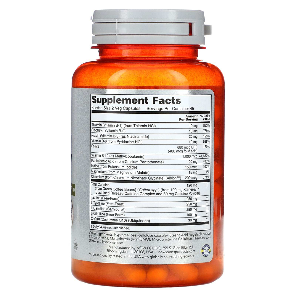 NOW Foods, Sustained Energy, 90 растительных капсул