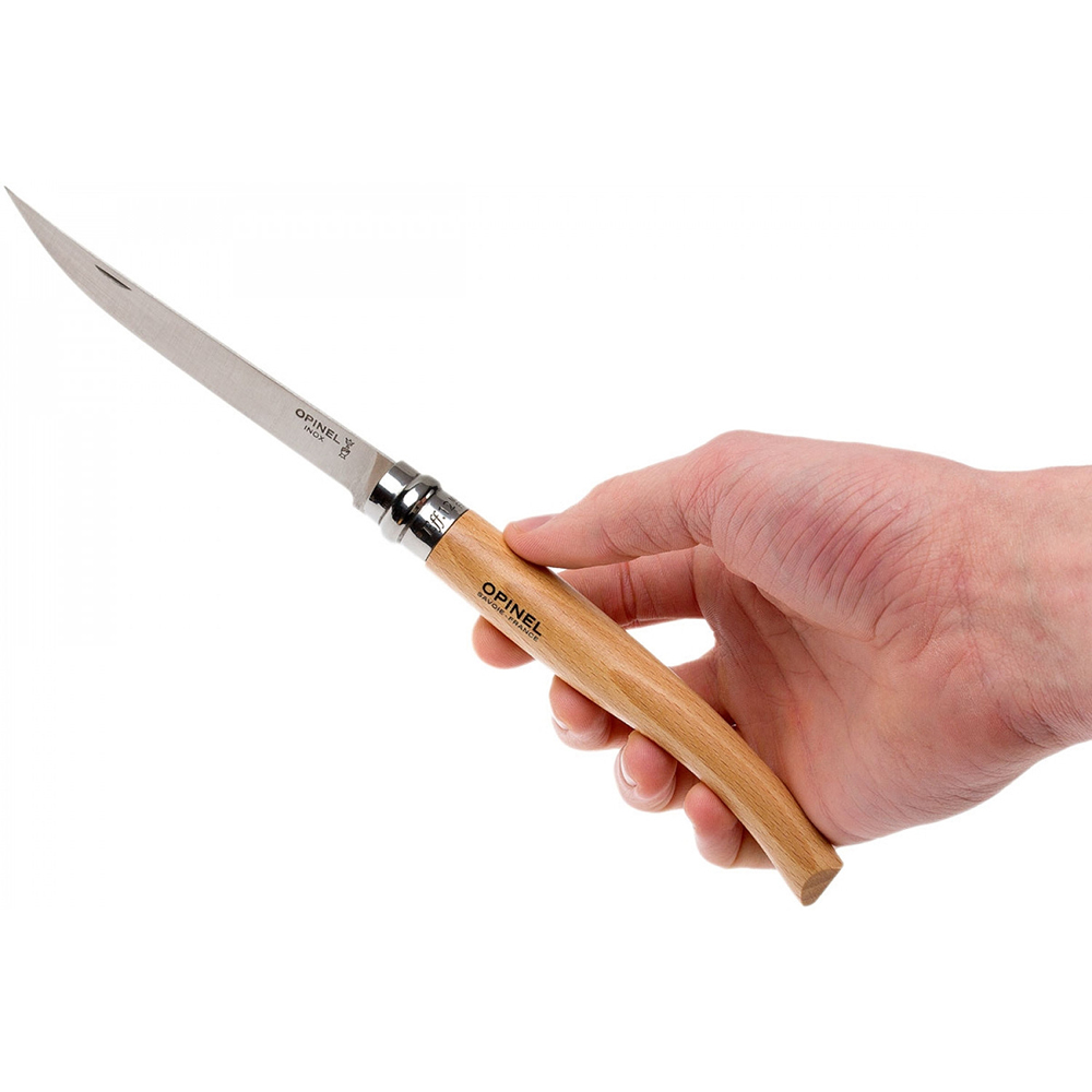 Нож филейный Opinel №12, нержавеющая сталь, рукоять бук