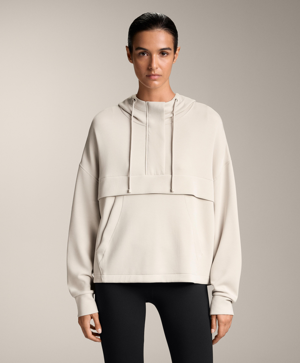 Oysho Толстовка из мягкого модала с застежкой-молнией, натуральный