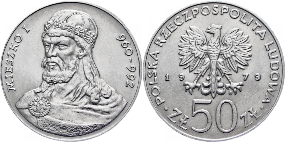 Польша 50 злотых, 1979 Князь Мешко I