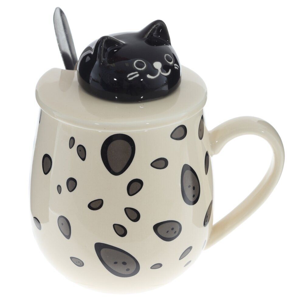 GAEM Кружка с крышкой и ложкой, 350 мл, L13 W9 H13 см, 4в.