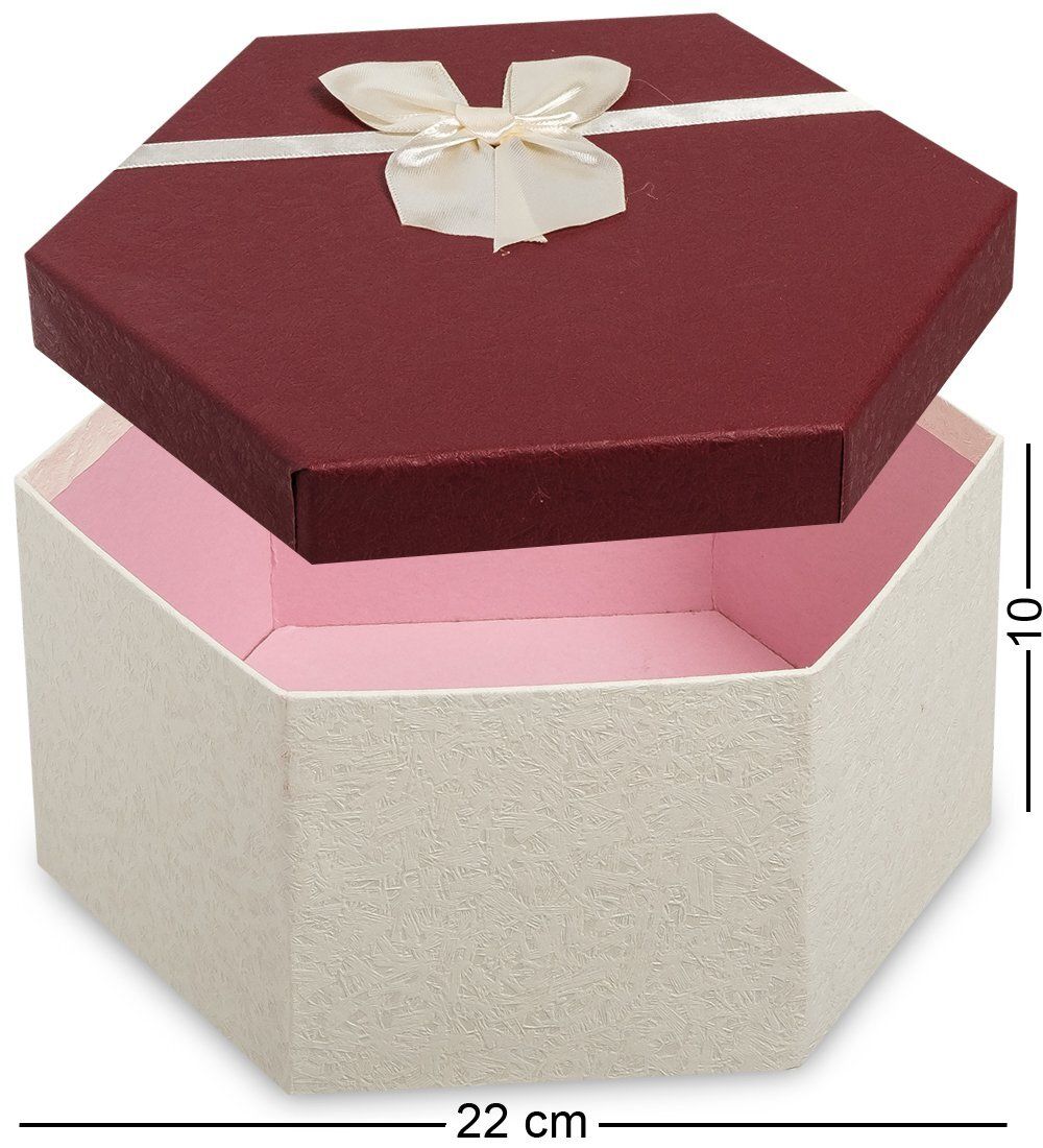 WG-26/3-C Коробка подарочная «Шестиугольник» цв.бел./борд.