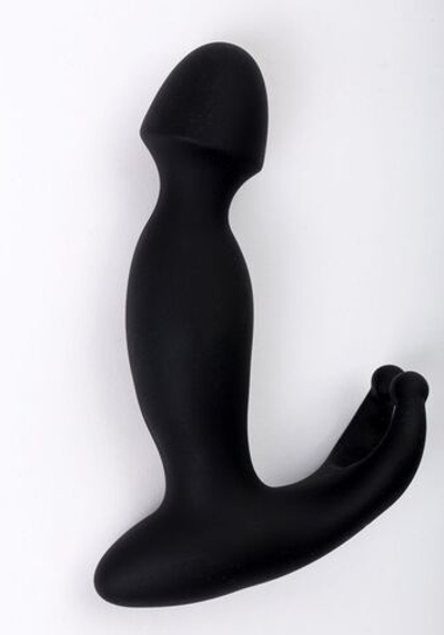 Чёрный вибромассажер для стимуляции точки G и клитора (Цвет: черный)