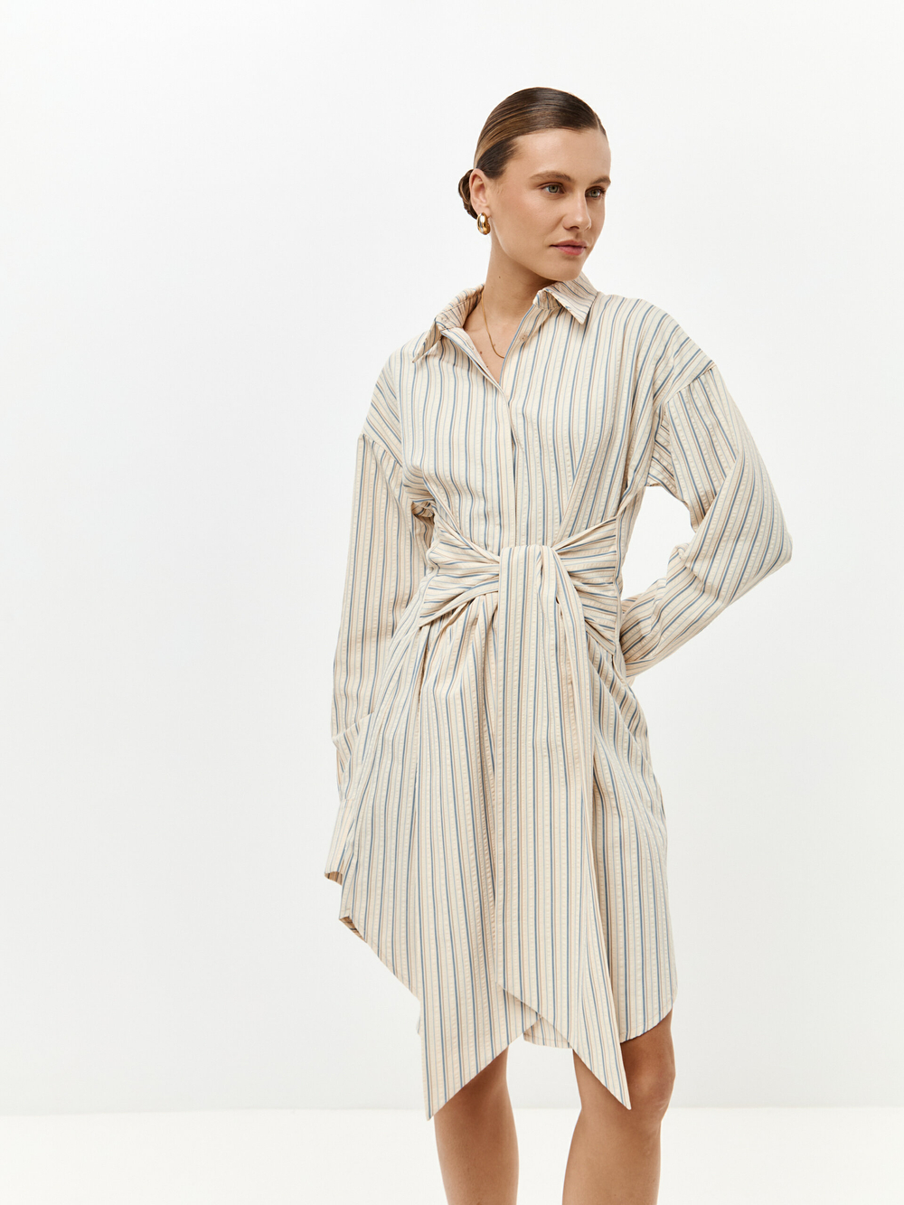 Платье-рубашка Саша в цвете озёрной прохлады