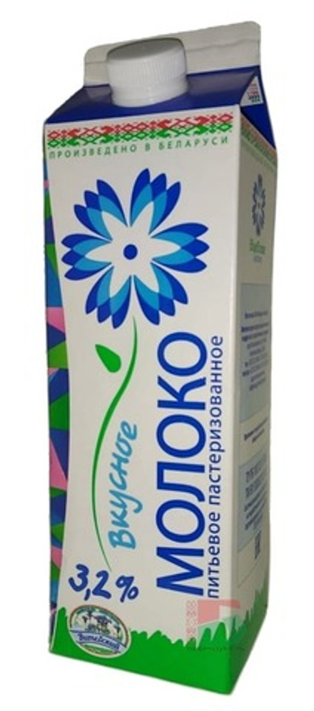 Молоко "Вкусное" 3,2% 1л. Витебск