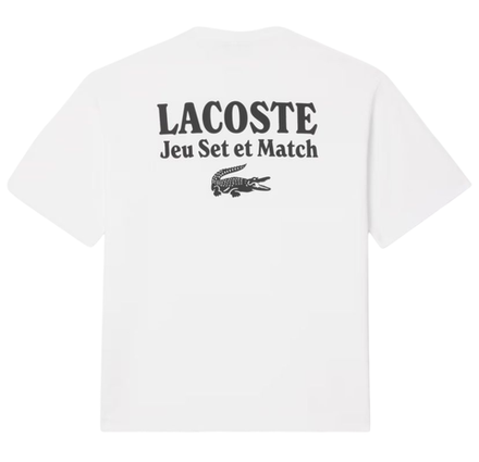Теннисная футболка Lacoste Loose Fit Heavy Jersey Printed - white