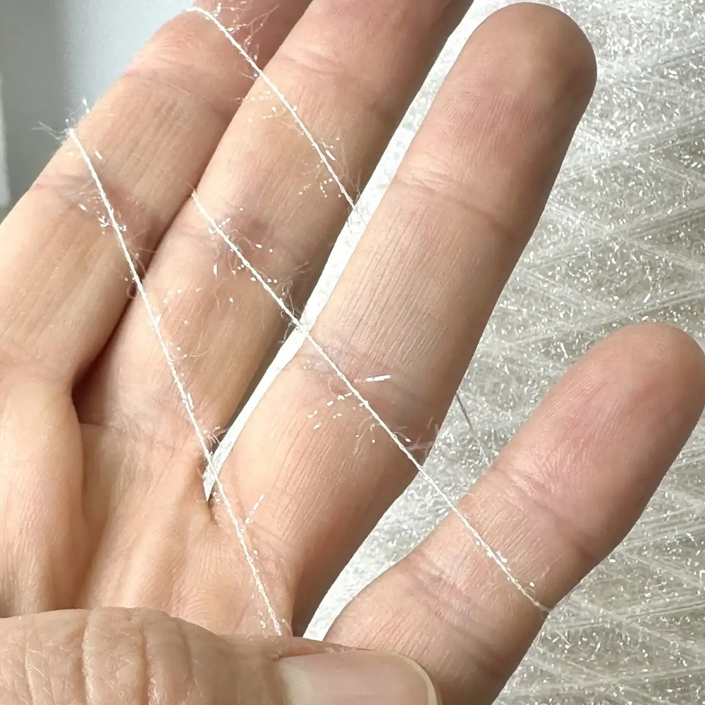 AURORA - Mister Joe; вискоза, люрекс, п/а; 800м/100гр; Травка мелкая; col. 605, цвет: белый жемчужный; S713