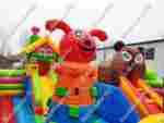 Коммерческий надувной батут "Маша и Миша", 10*6*2,8 м