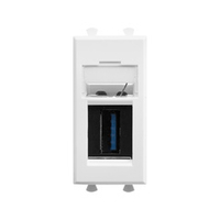 USB 3.0 розетка модульная, тип А-А, "Avanti", "Белое облако", 1 модуль