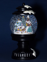 Снежный шар Новогодний фонарь с метелью и подсветкой