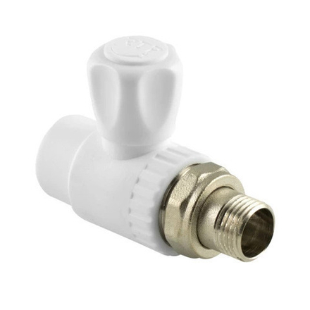 Кран шаровой для радиатора прямой PPR 25х3/4,  белый, РТП (27861)