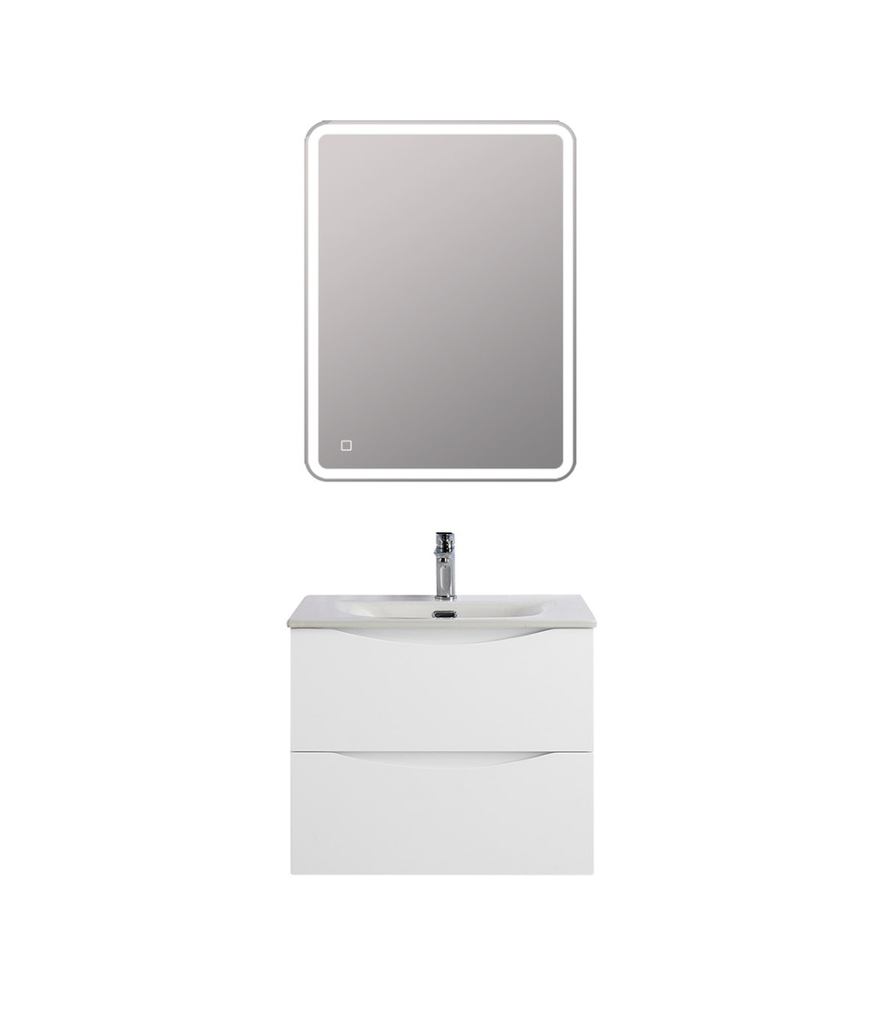 Тумба с раковиной подвесная BelBagno MARINO-CER-N-600-2C-SO-BL-P Bianco Lucido, раковина белая BB-8099-60