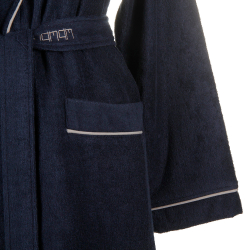 Халат Hamam Qashmare contrast синий Турция карман