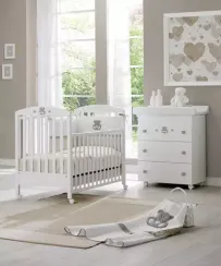 Детская кроватка на колесах Erbesi Charly White/Tortora