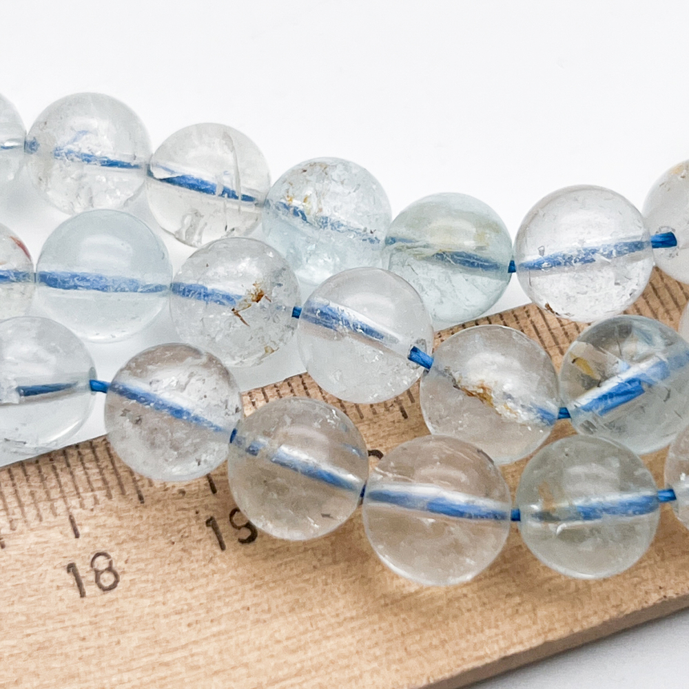 Топаз бусины, диаметр около 9,7-9,9 мм, цена за 10 шт (1/4 нити)