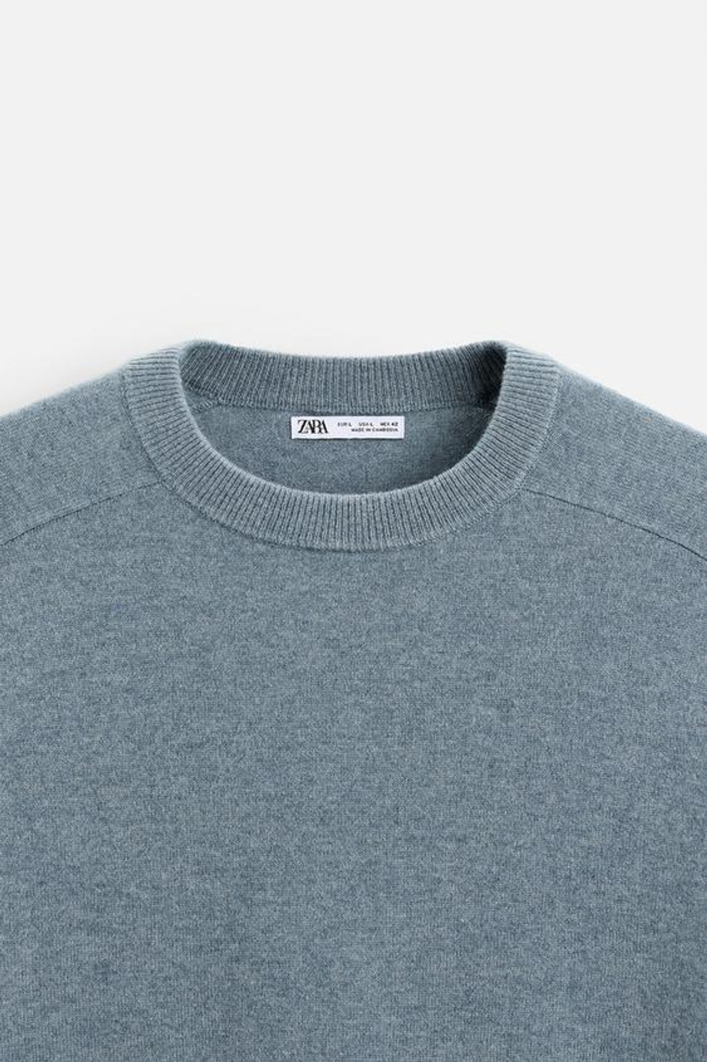 ZARA СВИТЕР ИЗ ЛЕГКОЙ ШЕРСТИ И КАШЕМИРА, НЕБЕСНО-ГОЛУБОЙ