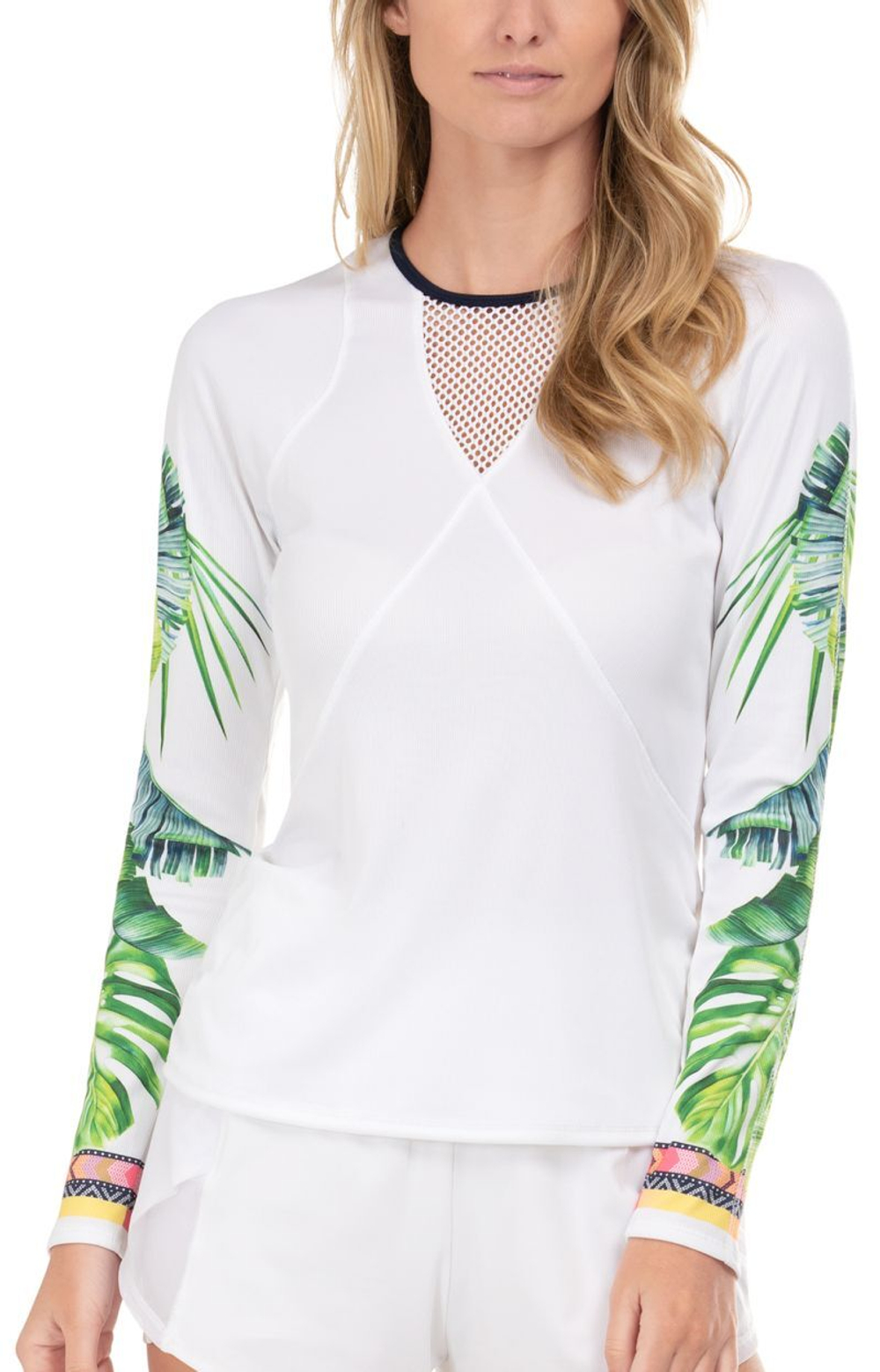 Женская теннисная футболка (dł. Рукава) Lucky in Love Palm Island Long Sleeve - white