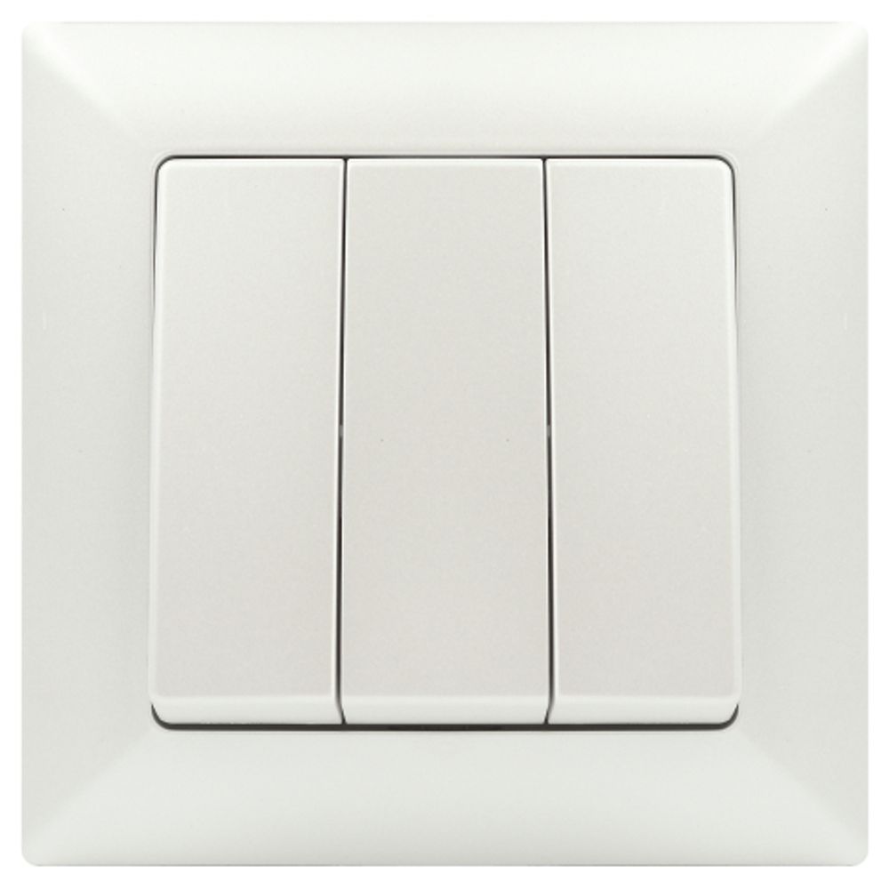 Выключатель Intro Solo 4-106-06 трехклавишный 10А-250В, IP20, СУ, перламутр