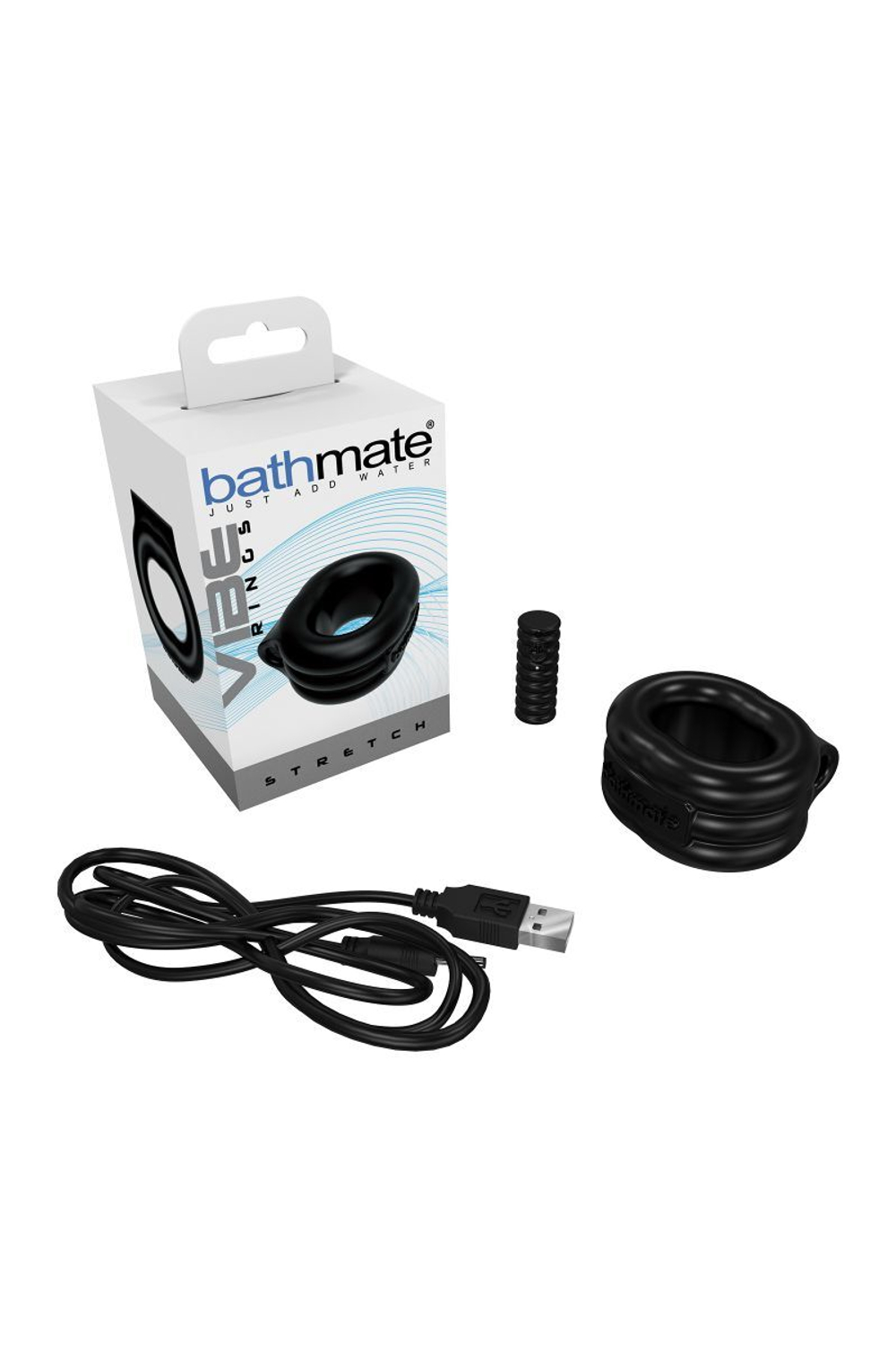 Чёрное эрекционное виброкольцо Stretch (Цвет: черный)