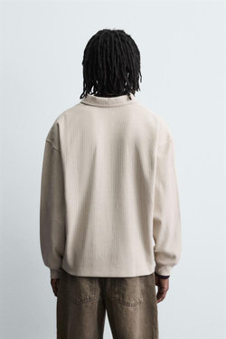 ZARA ПОЛО В РУБЧИК, ЭКРЮ