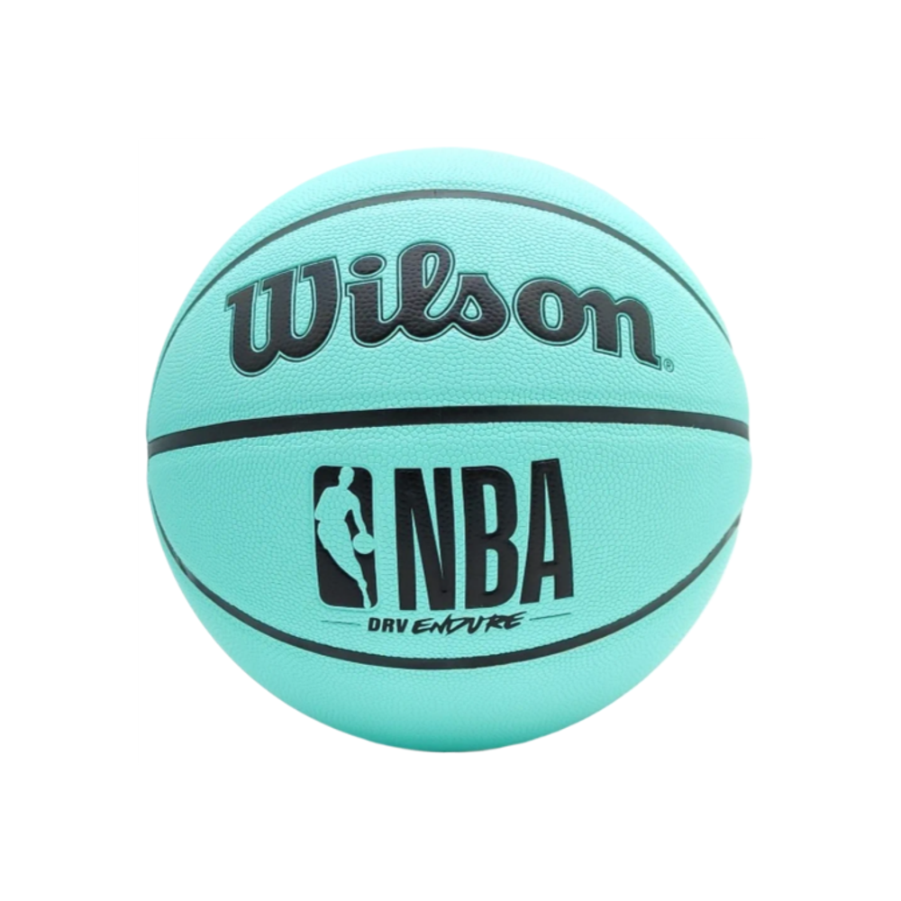 Коричневый баскетбольный мяч Wilson NBA DRV Endure размера 7 с официальным логотипом NBA и надписью Wilson, классический дизайн.