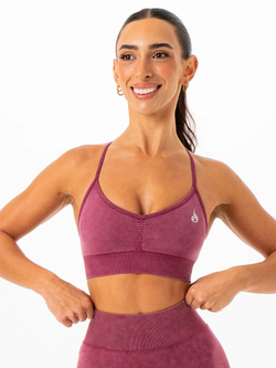 Топ RYDERWEAR Stonewash Seamless Sports Bra Wine