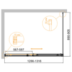 Душевой уголок Cezares Duet Soft-М 130x90 DUET SOFT-M-AH-1-130/90-C-Cr профиль Хром стекло прозрачное