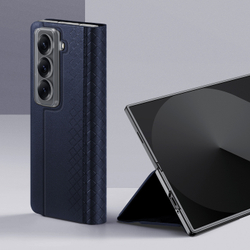Чехол синего цвета из искусственной кожи от Dux Ducis для смартфона Samsung Z Fold SE (W25), серия Bril Series Case