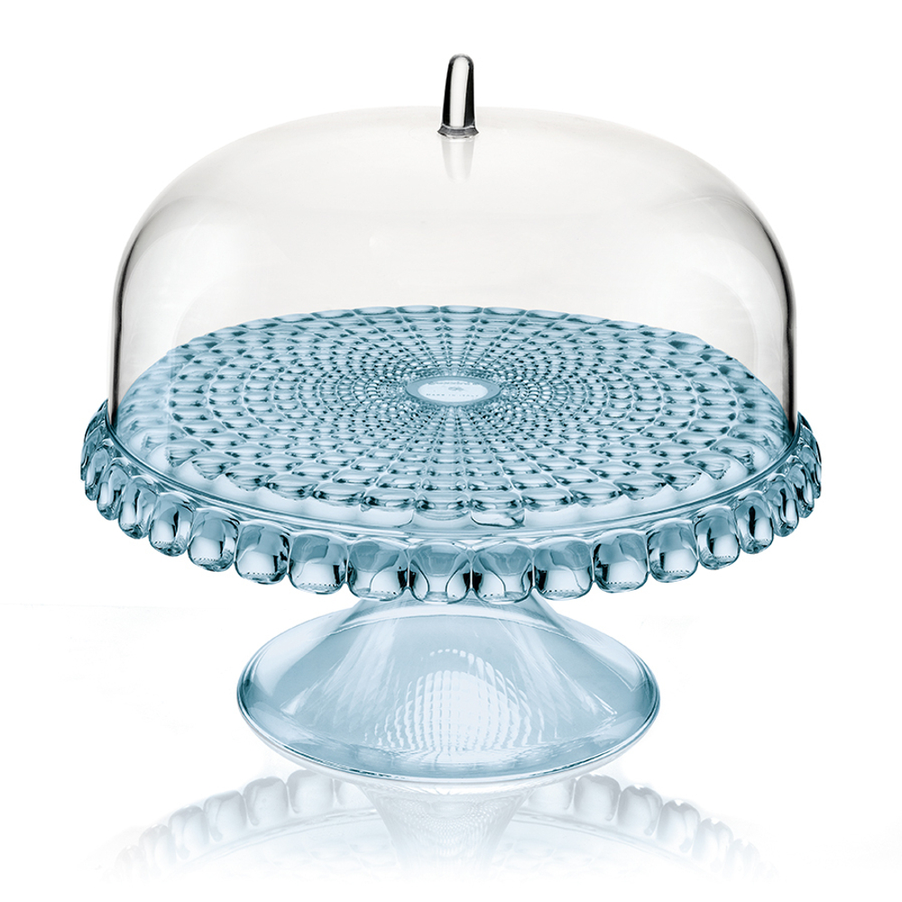 Блюдо для торта с крышкой, tiffany, ?30 см, голубое