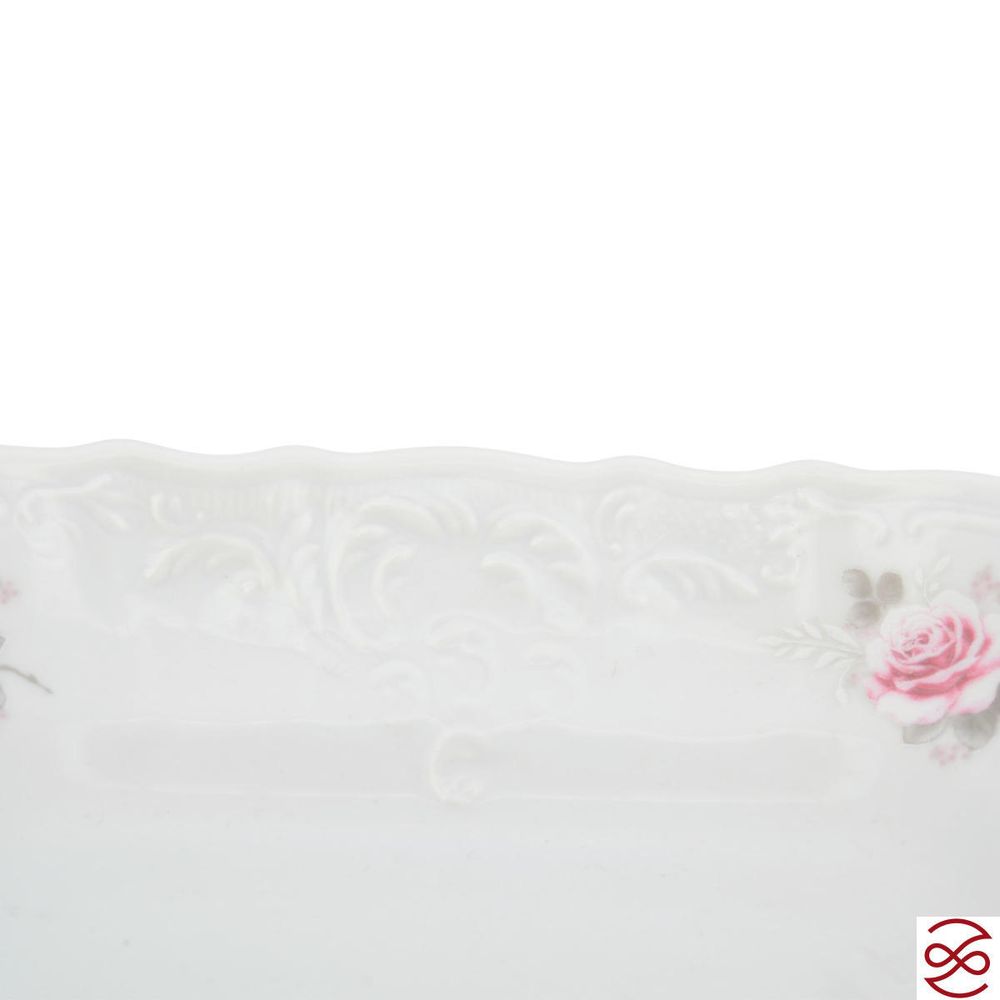 Салатник квадратный Bernadotte Серая роза золото 16 см