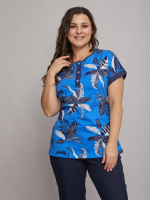 Футболка Фк-136/небесный-листья