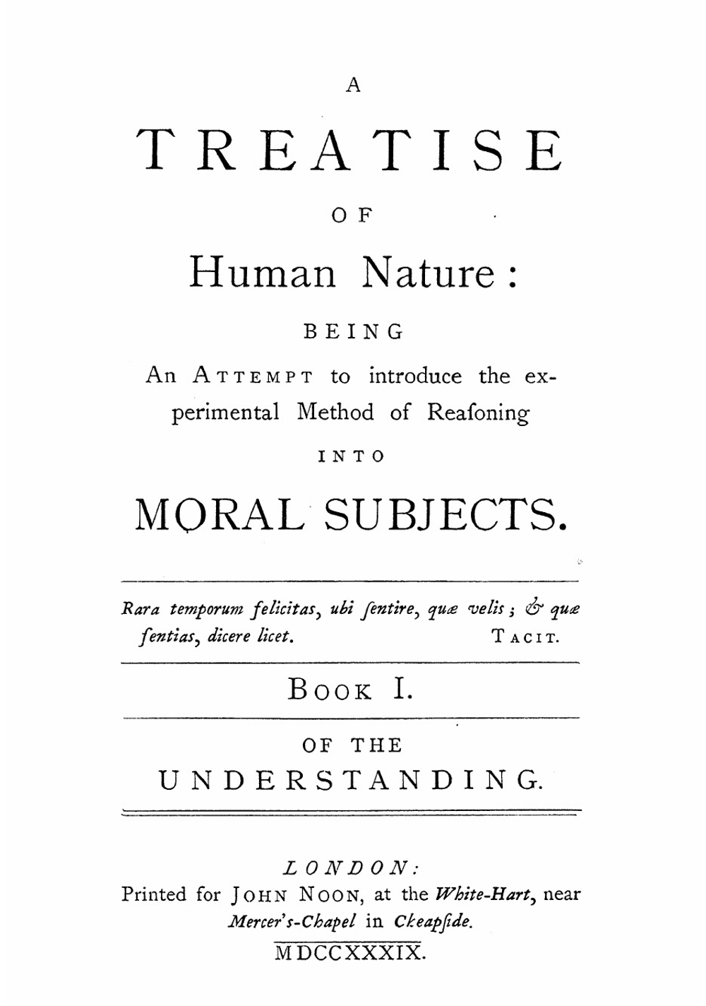 A treatise of human nature | Hume David