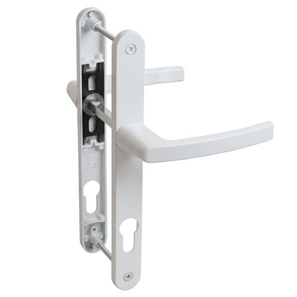 Комплект ручек БУЛАТ РФ 85.25.02.9016 УРАЛ белая с пружин. м/о 85 для узкопроф.