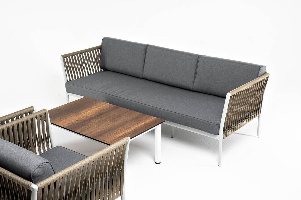 "Касабланка" лаунж-зона плетеная из роупа 5-местная, цвет серый