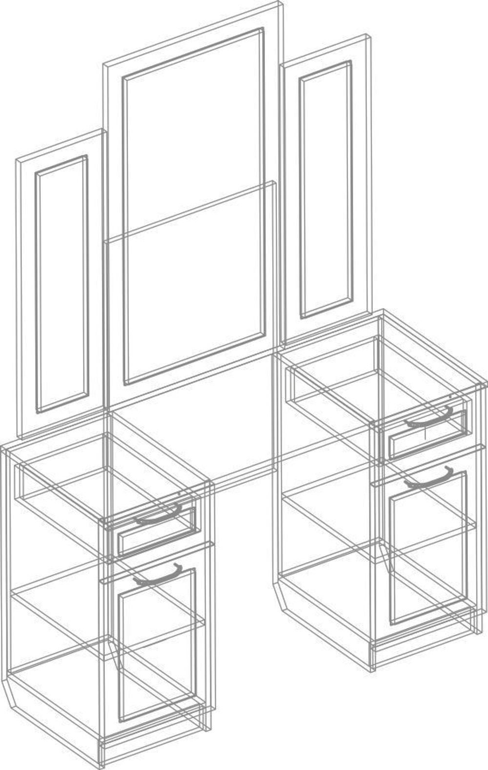 Стол туалетный "Филадельфия" СФ-06 (дуб баррик/жалюзи серый), Велес