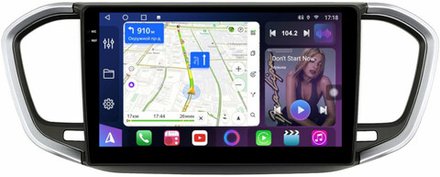 Магнитола для Lada Vesta NG 2023+ (без ШГУ, рамка серебристо-черная) - FarCar 7289A9S монитор 9.5" QLED на Android 14, TS18, CarPlay, 4G SIM-слот