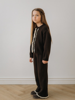 Брюки вязаные с рюшкой, Шоколад