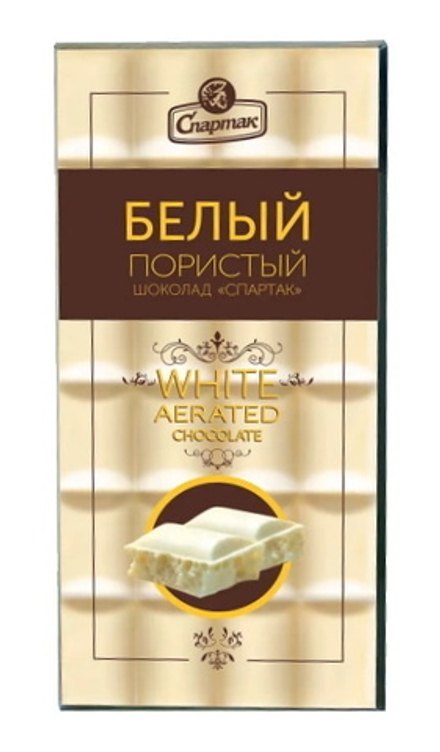 Шоколад "Спартак" 70г. Белый пористый Пенал