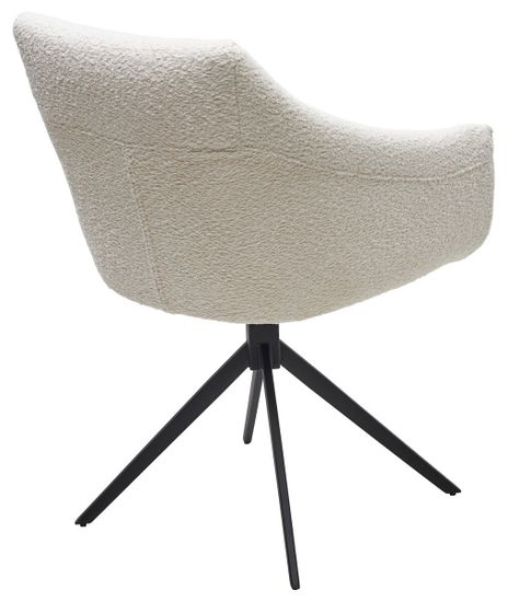 Стул CLOUDS 360 град. поворот. Белый Wales 101, букле/ черный каркас