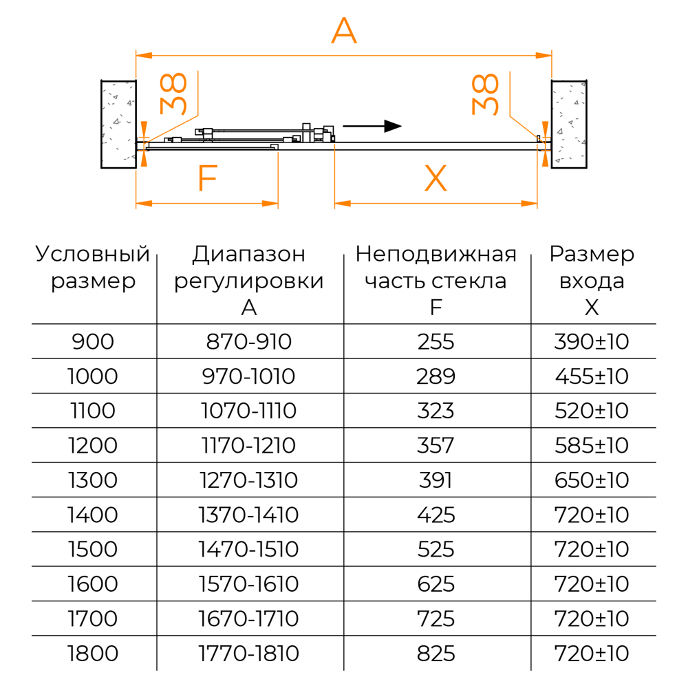 Душевая дверь RGW PA-13 (Прозрачное, 1300)