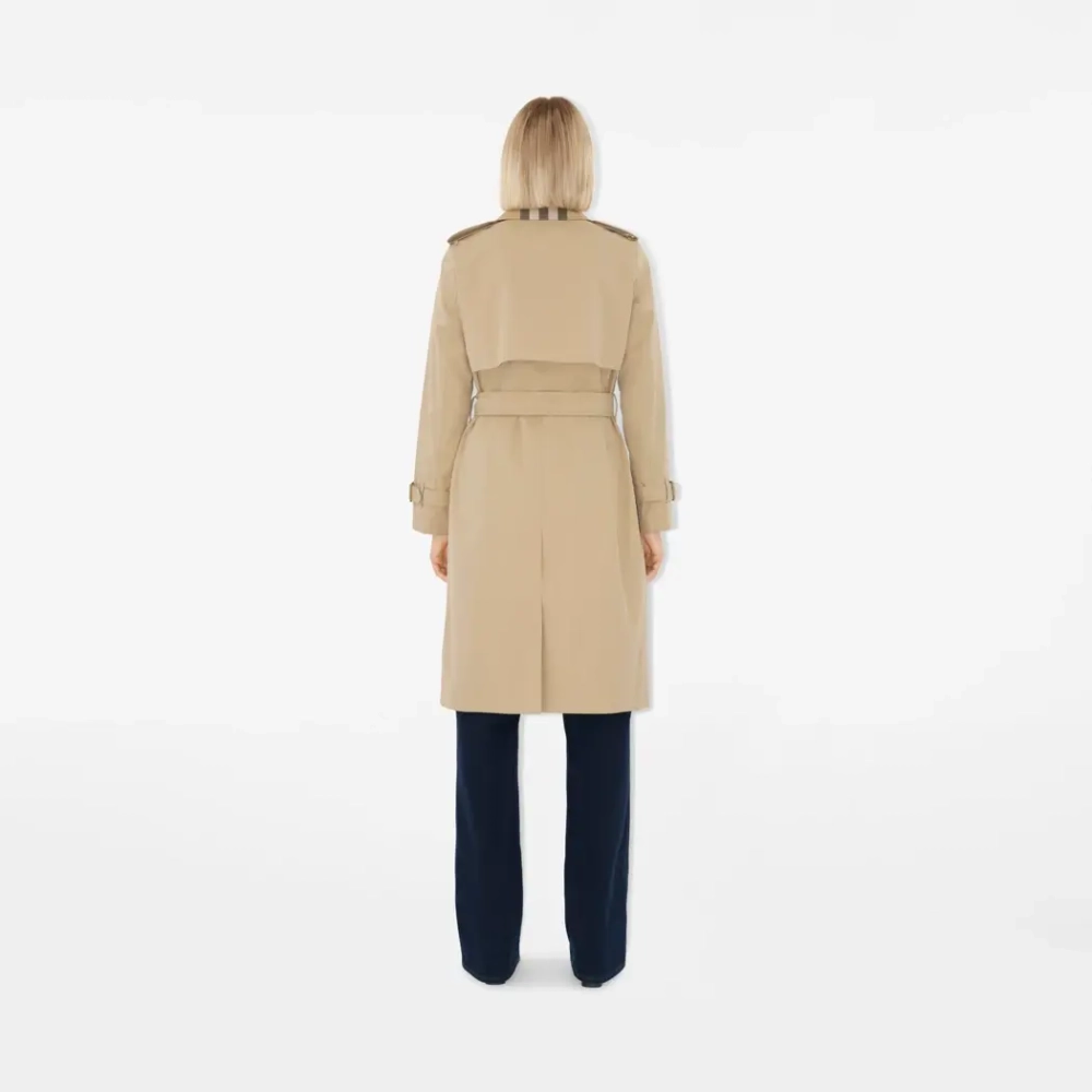 Длинный тренч с воротником и подкладкой Burberry Check