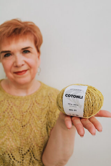 МК топ-футболка, пряжа COTONLI от O’YARN