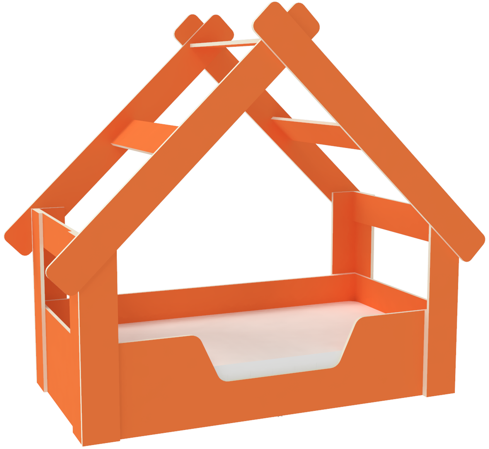 Кровать односпальная КарИВи Домик Кариви 2 Оранжевый